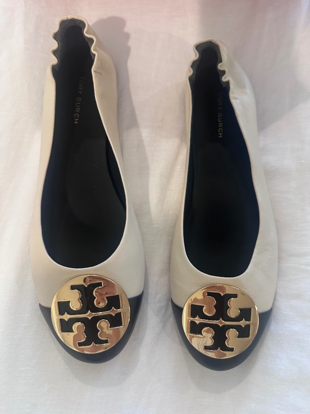 Tory Burch Claire Cap Toe Ballet Nappa Leather